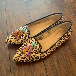 Hush Puppies Leopard Print Flats with Tassels